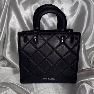 Steve Madden Black Quilted Mini Bag